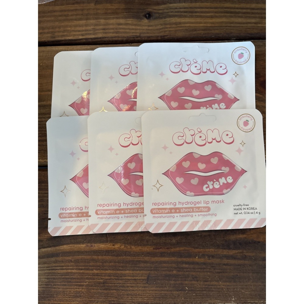 6 of The Crème Shop Repairing Hydrogel Lip Mask With Vitamin E + Shea NEW WN